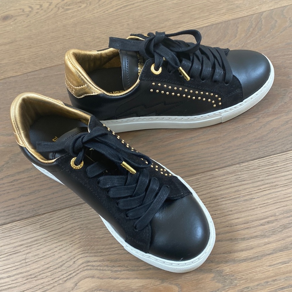 Black and Gold Sneakers